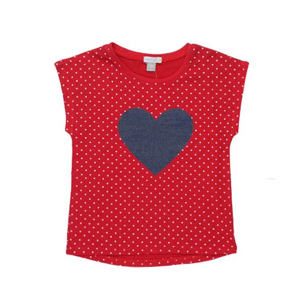 POLKA DOT WITH HEART SHAPE TOP FOR GIRLS