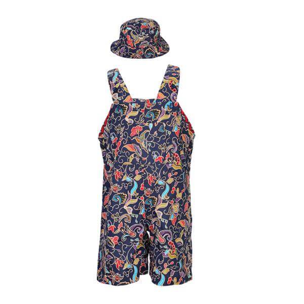 MULTI-COLOUR PLAYSUIT WITH BUCKET HAT FOR GIRLS