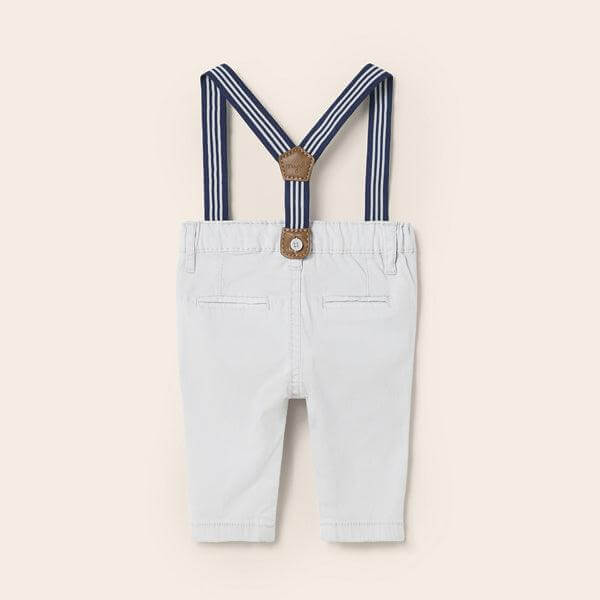 WHITE TROUSERS WITH SUSPENDER FOR BABY BOYS - ruffntumblekids