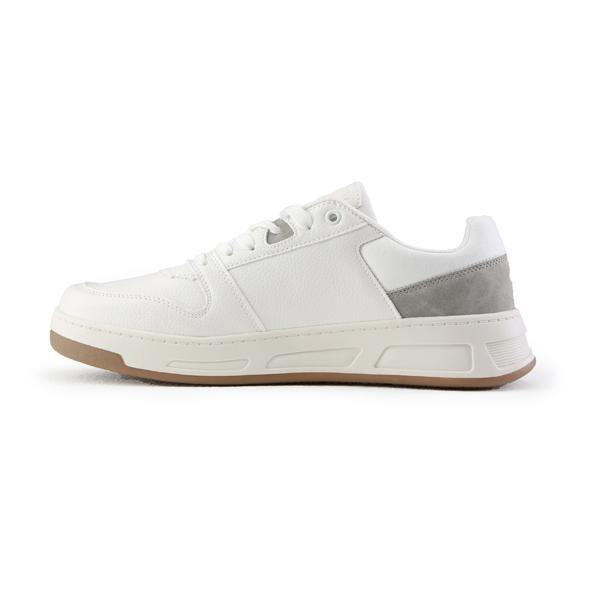 BOYS LACE SNEAKERS WITH BROWN SOLE - WHITE - ruffntumblekids