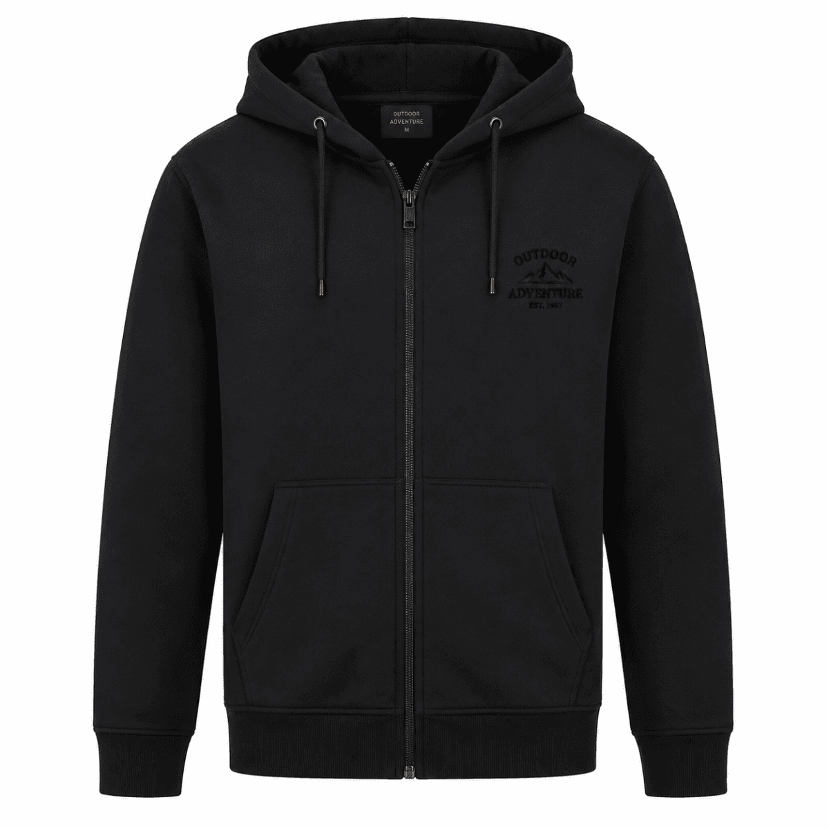 BLACK ZIPUP HOODIE