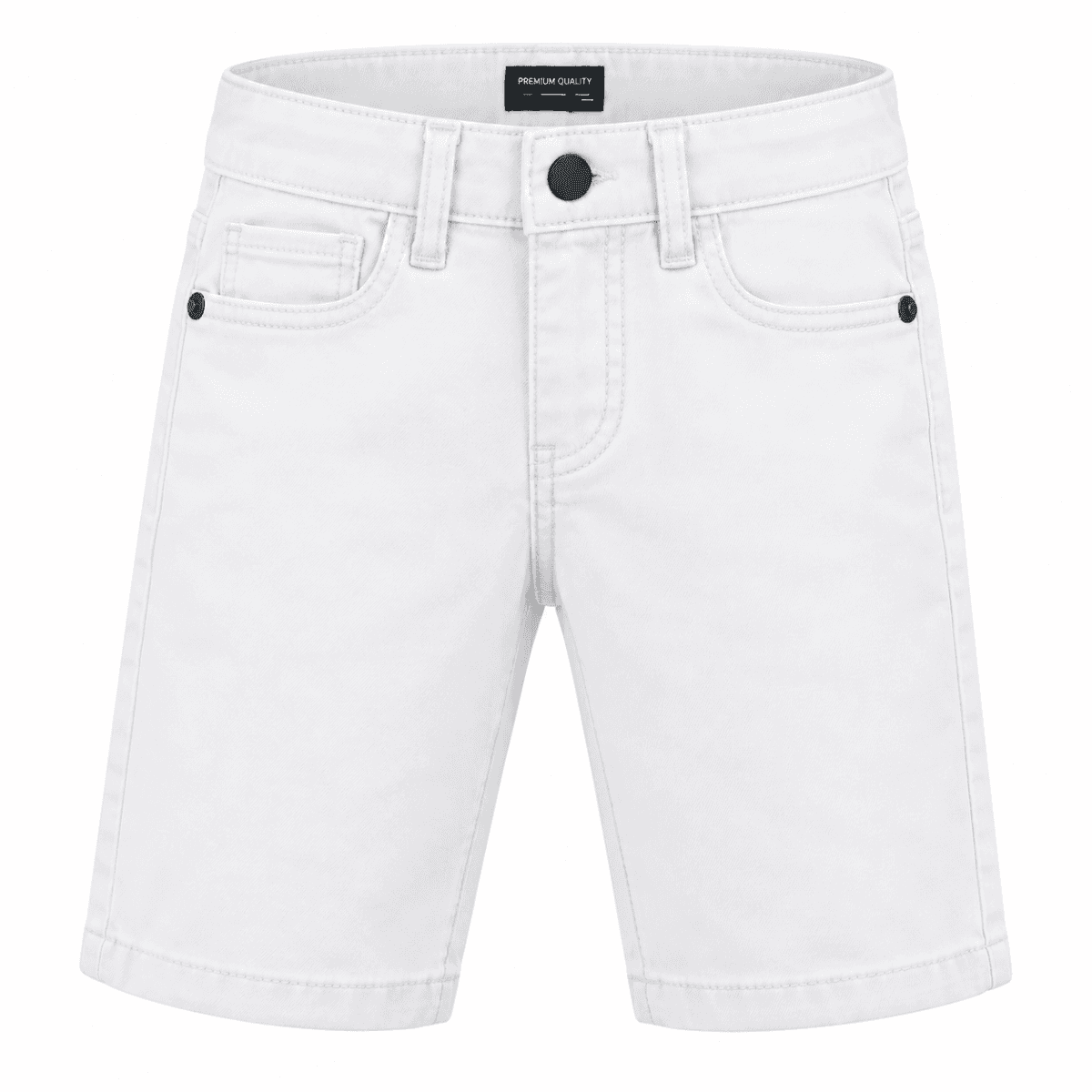 WHITE 5B BASIC BERMUDA SHORTS