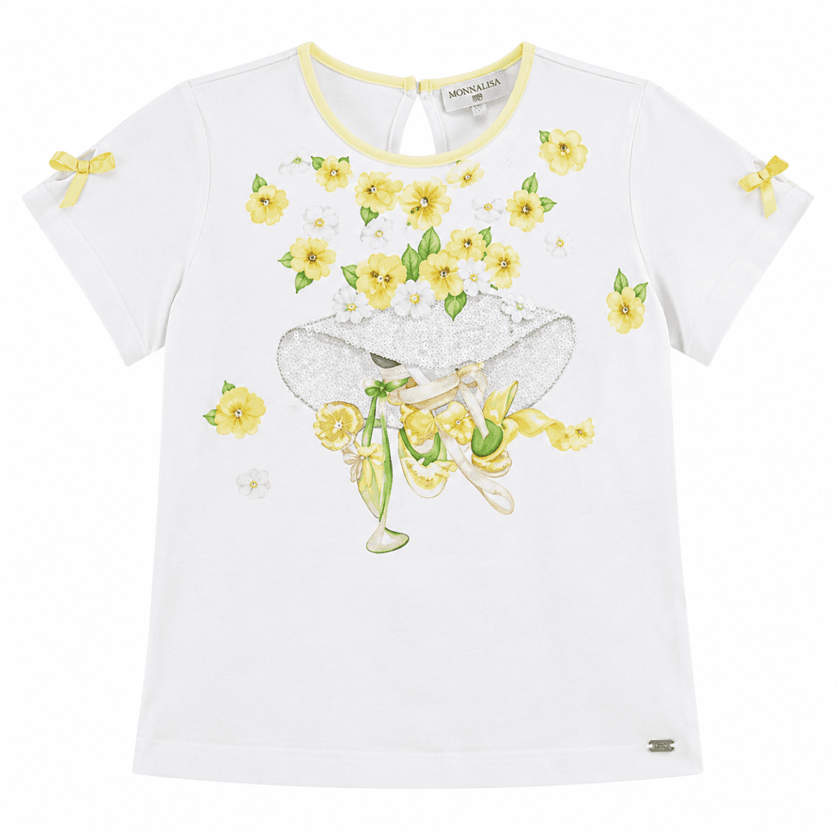 WHITE/YELLOW S/S T-SHIRT