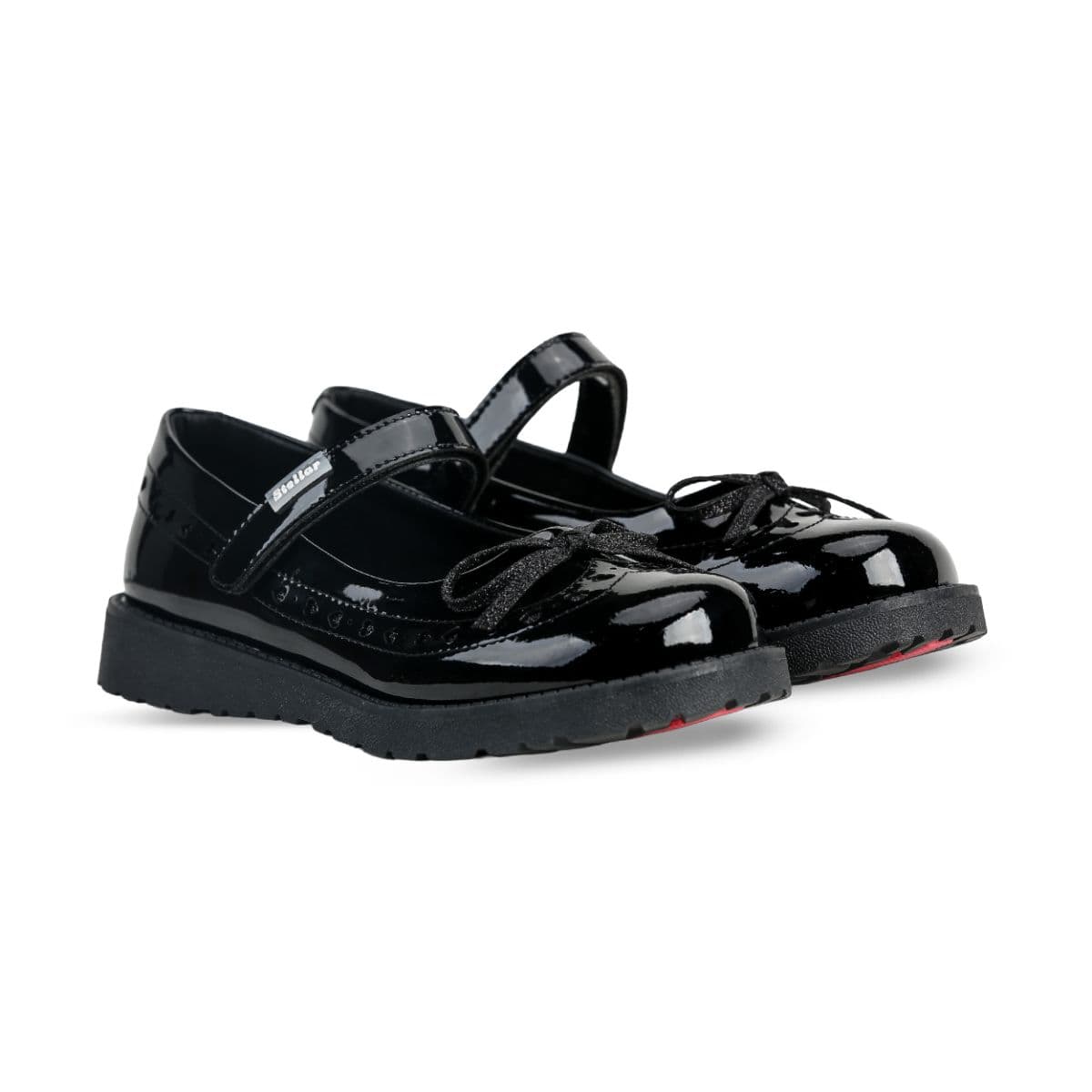 BLACK PATENT VELCRO SCHOOL SHOES Image
