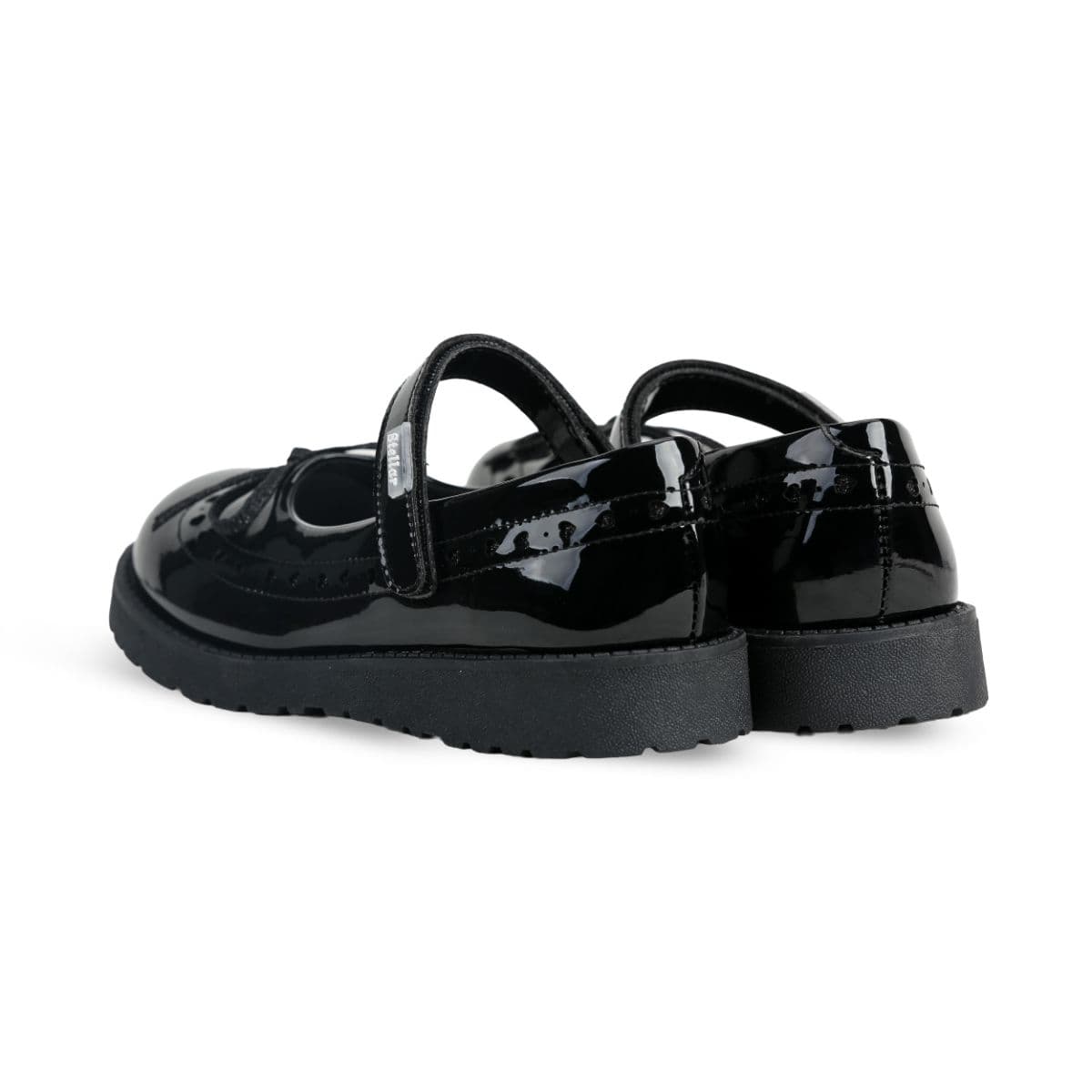 BLACK PATENT VELCRO SCHOOL SHOES