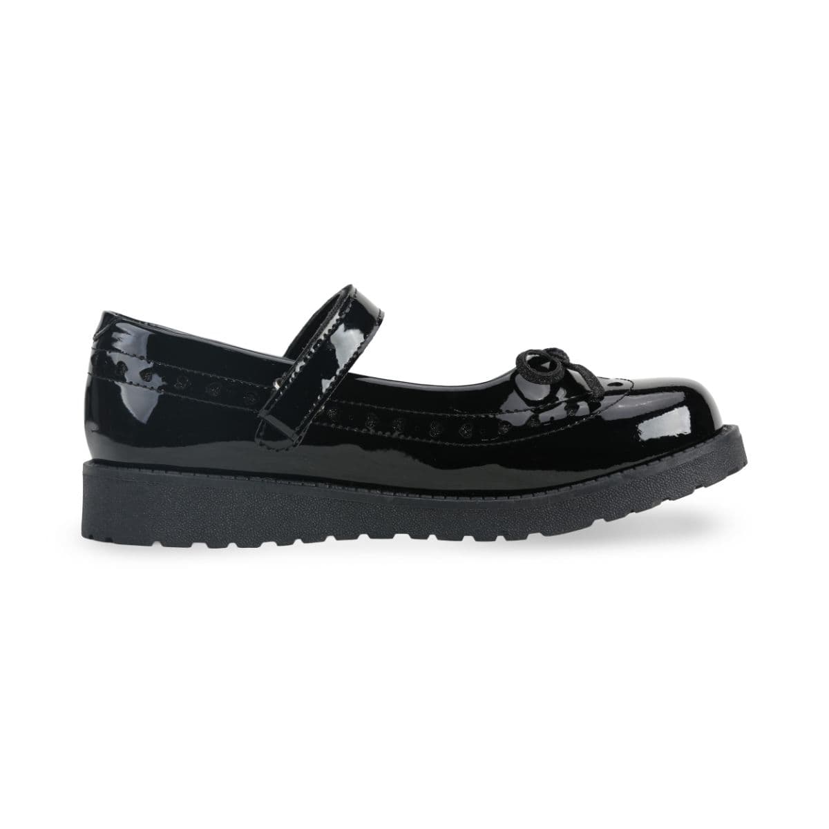 BLACK PATENT VELCRO SCHOOL SHOES