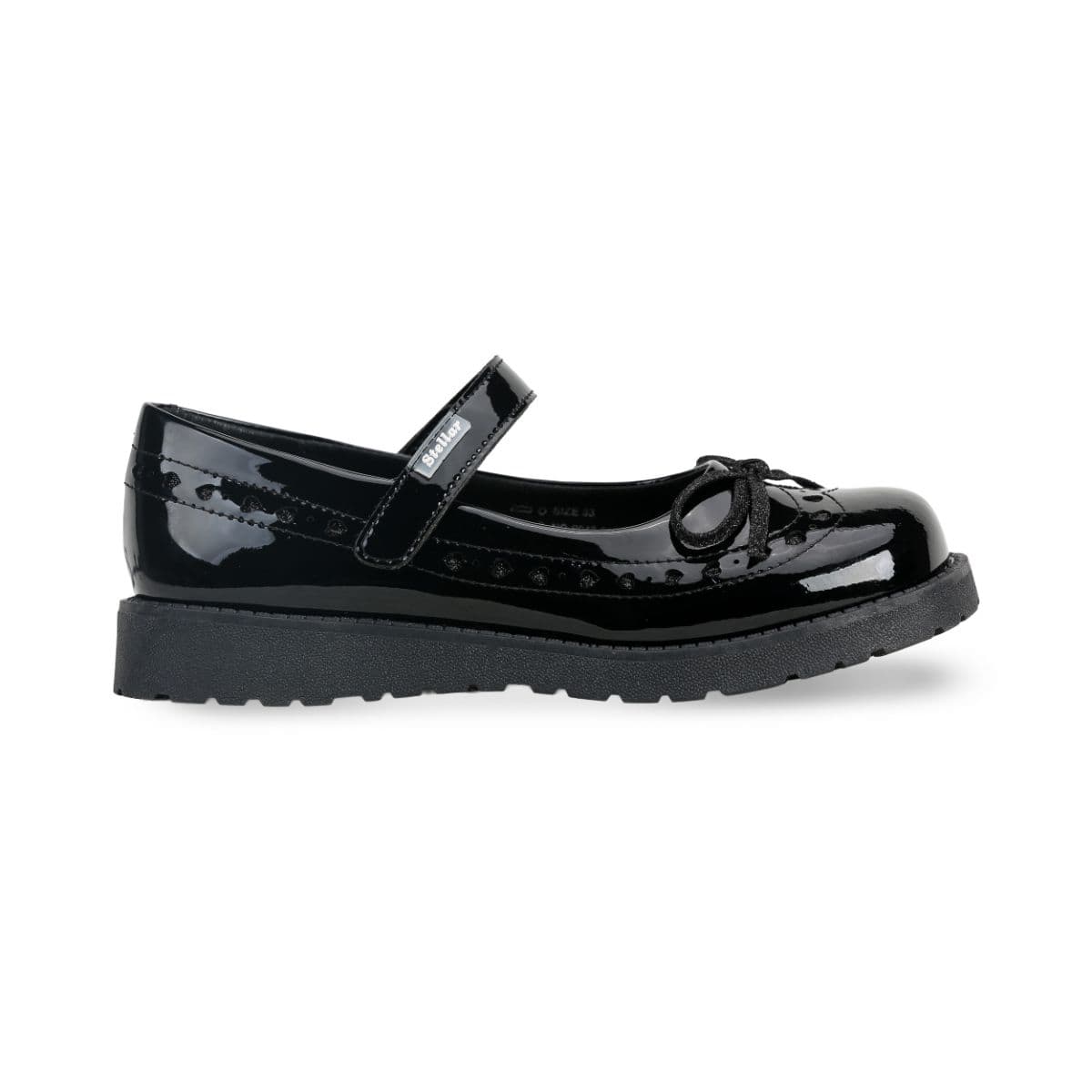BLACK PATENT VELCRO SCHOOL SHOES
