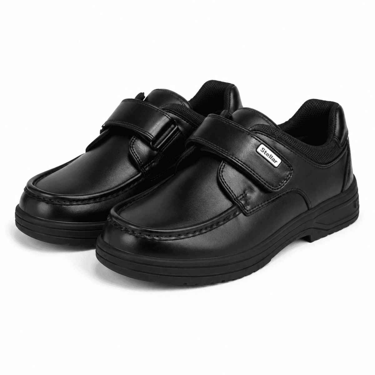 BLACK VELCRO BOYS SCHOOL SHOES Image