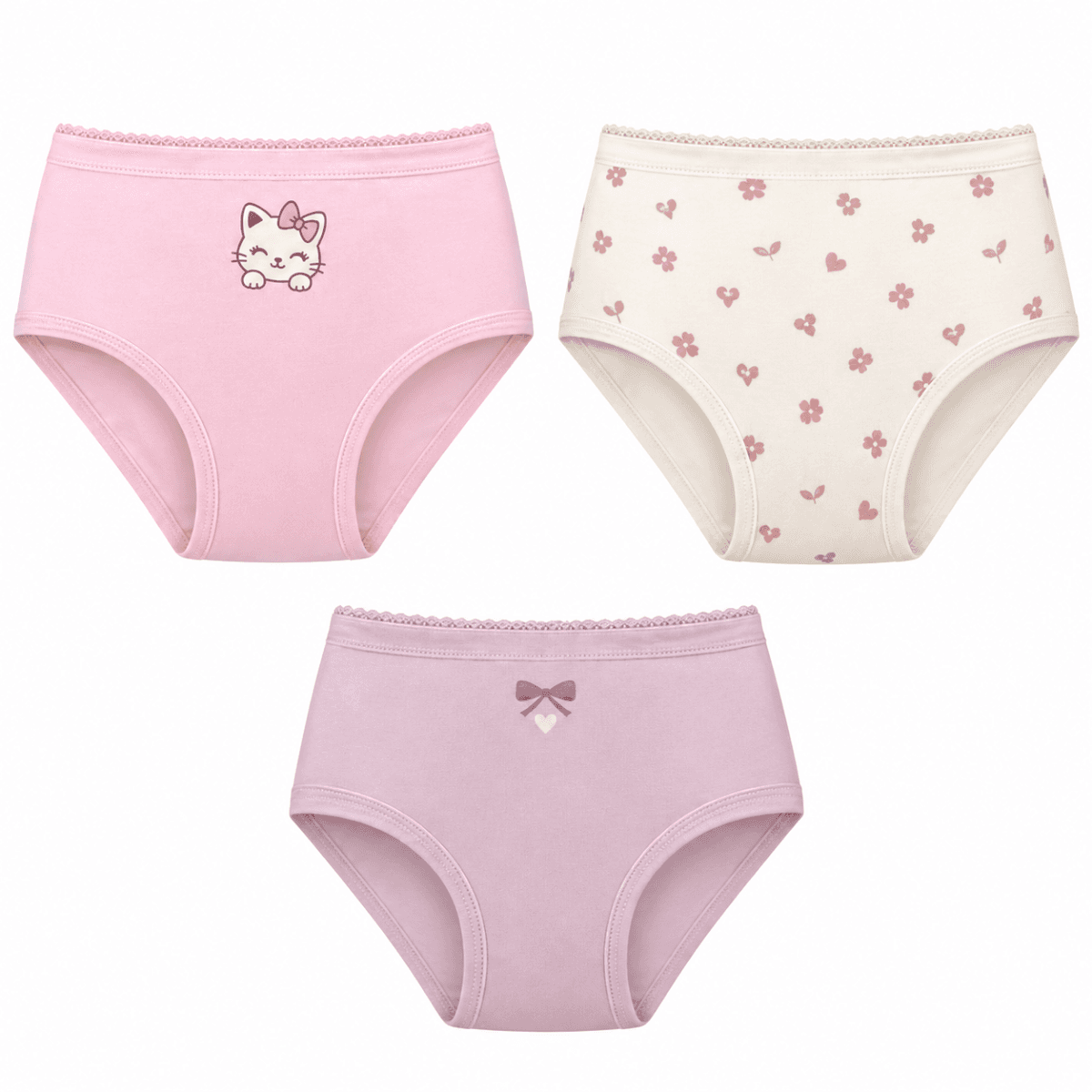 MULTICOLOR 3PCS PANT SET (PINK BUTTERFLY)