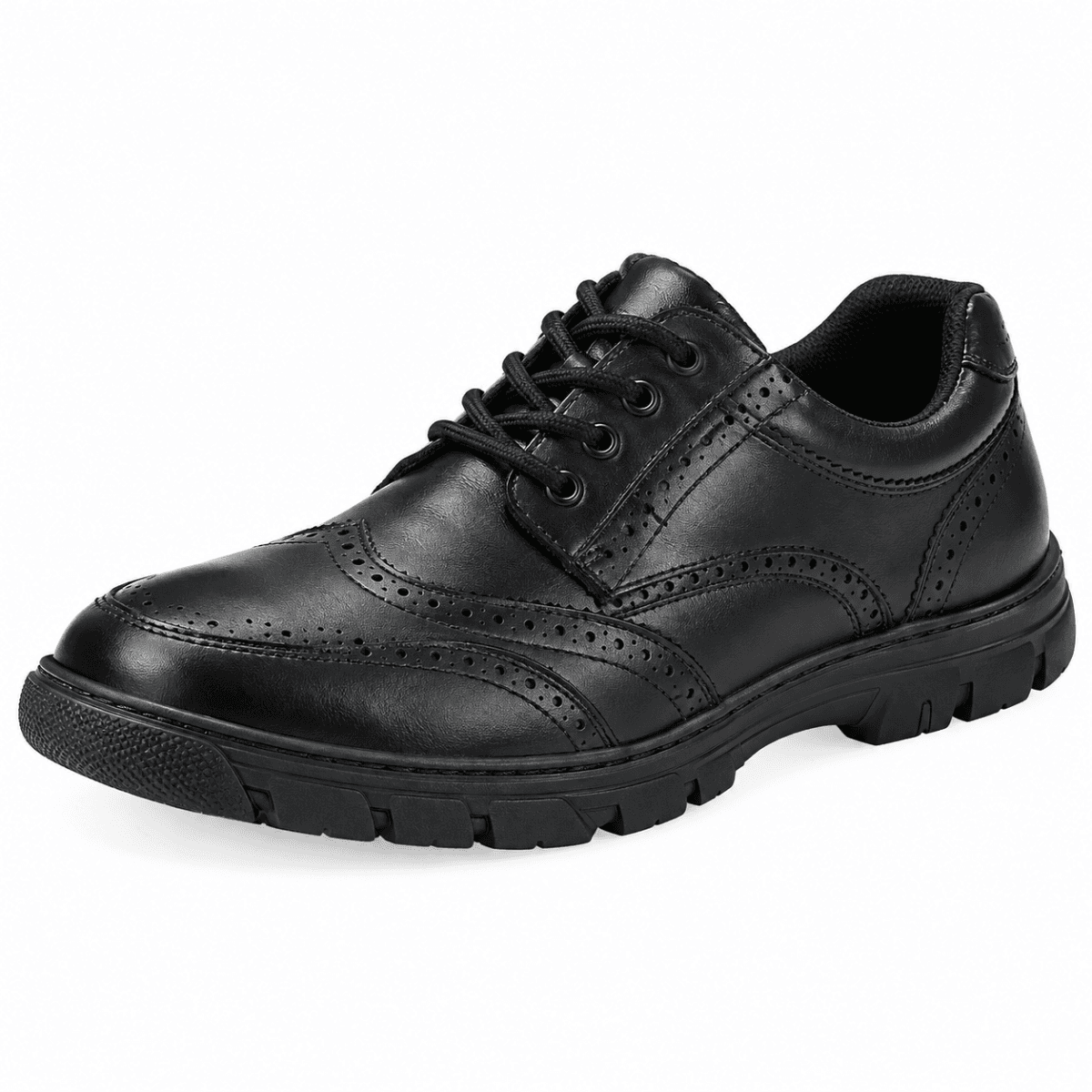 STELLAR STEPS LACE UP BOYS SCHOOL SHOES BLACK
