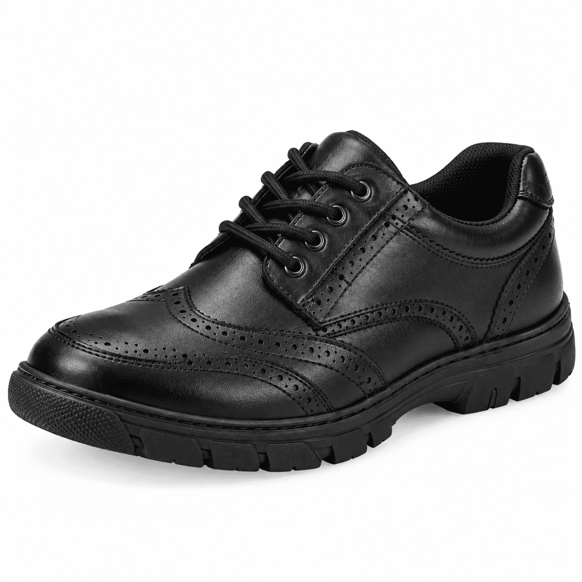 STELLAR STEPS LACE UP BOYS SCHOOL SHOES BLACK