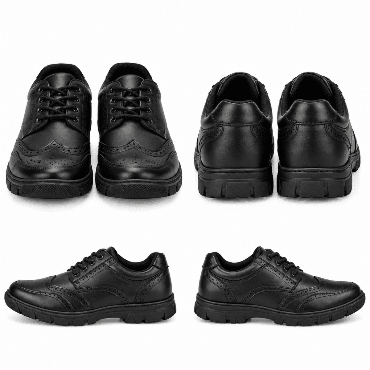 STELLAR STEPS LACE UP BOYS SCHOOL SHOES BLACK