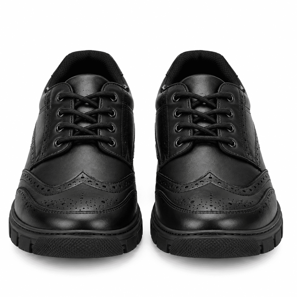 STELLAR STEPS LACE UP BOYS SCHOOL SHOES BLACK Image