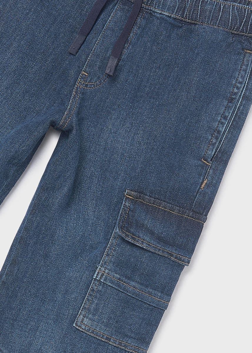 DENIM CARGO PANTS TROUSER