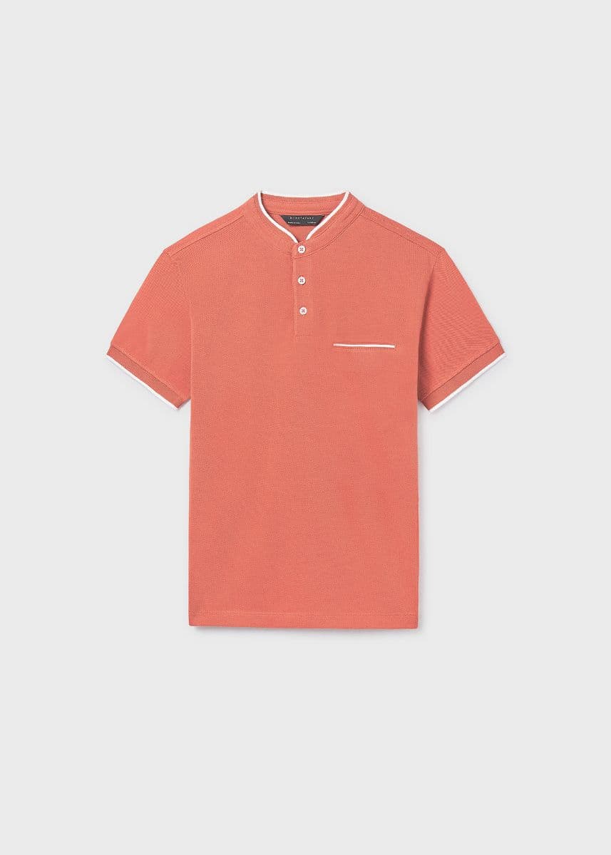 MAO COLLAR COPPER POLO TSHIRT