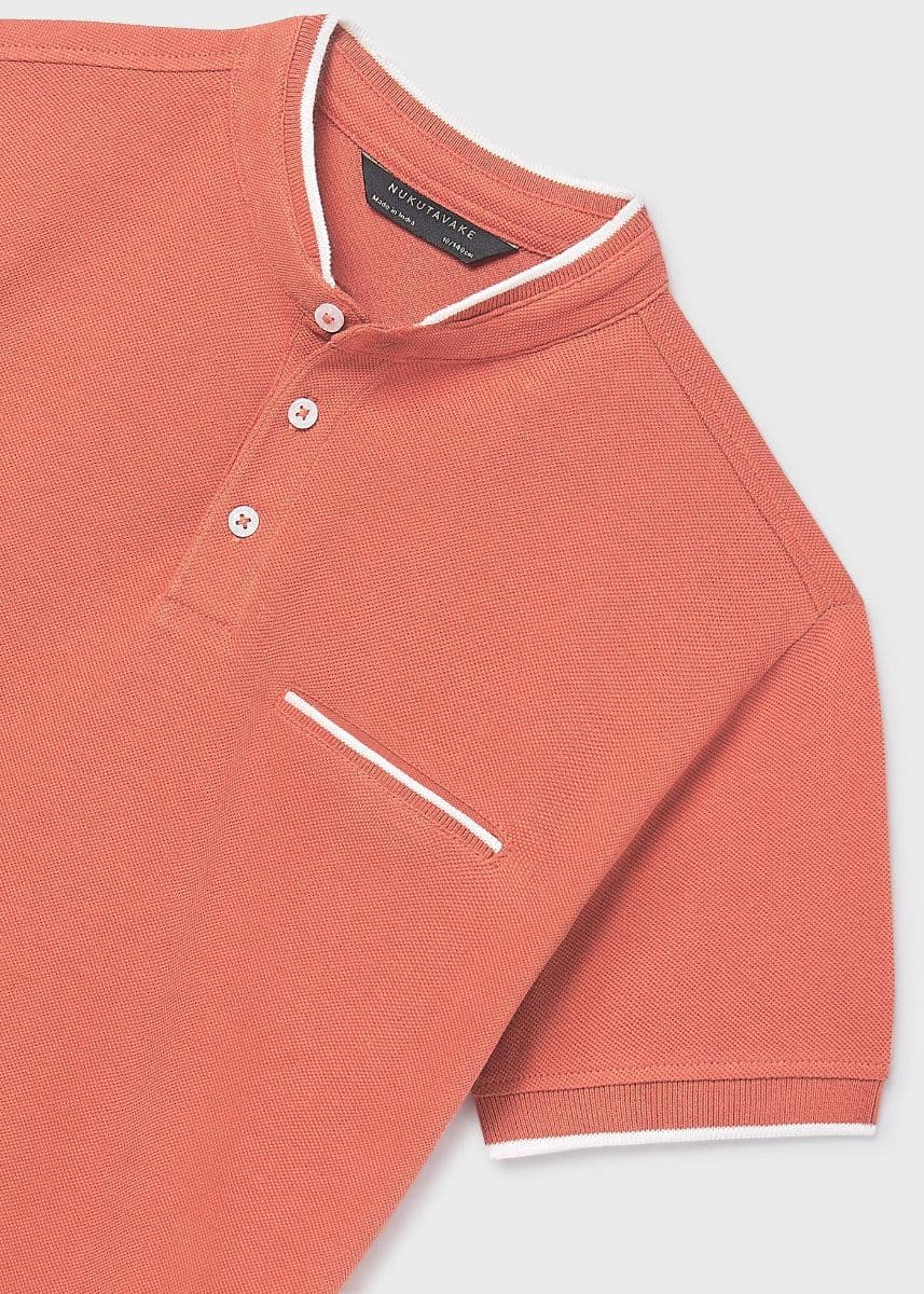 MAO COLLAR COPPER POLO TSHIRT