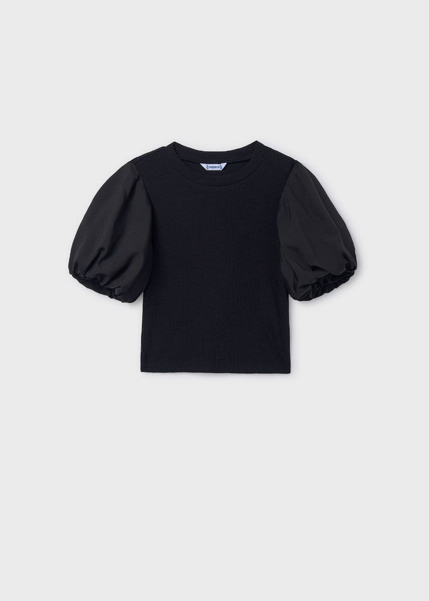 BLACK PUFF SLEEVE BLOUSE