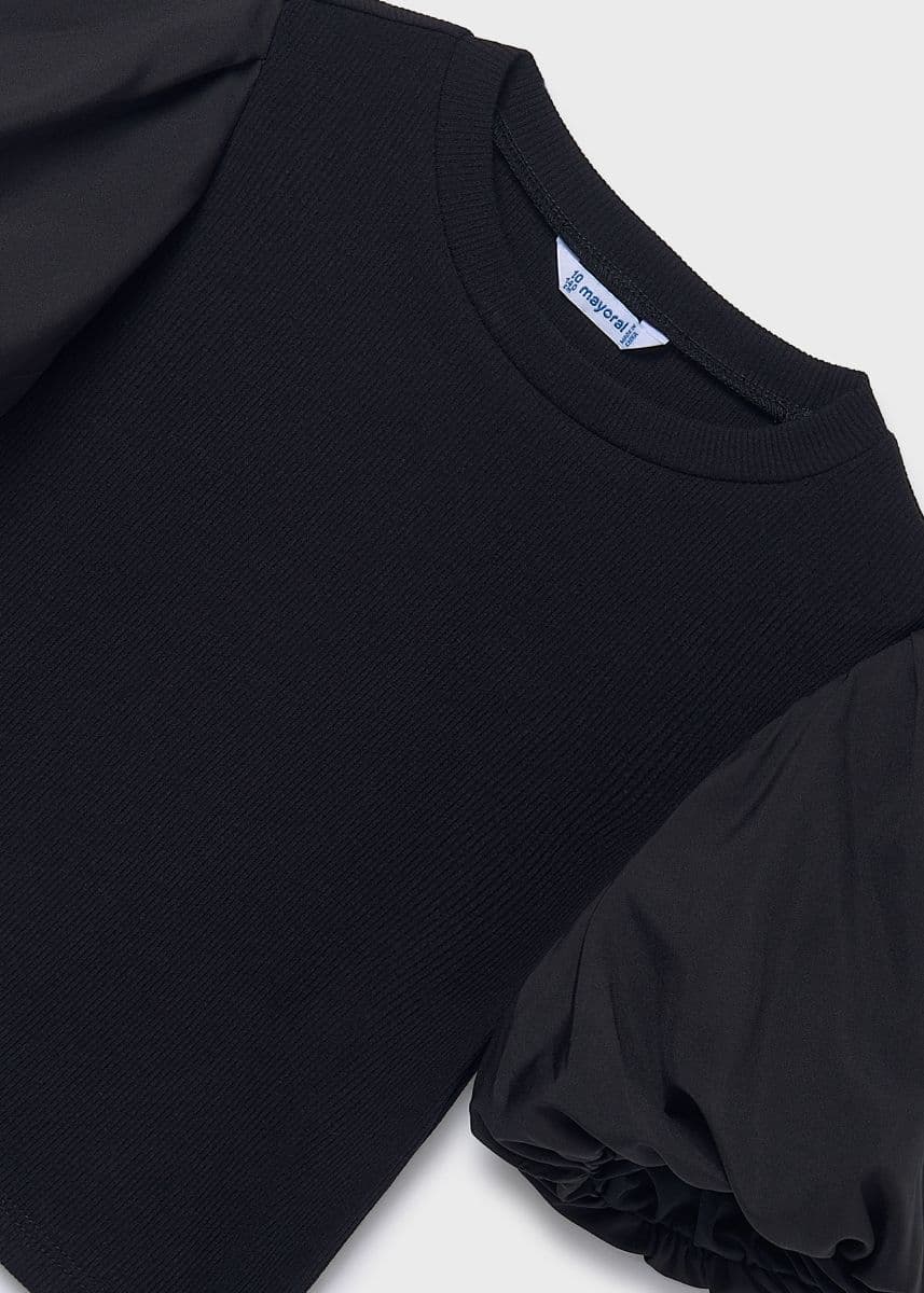 BLACK PUFF SLEEVE BLOUSE