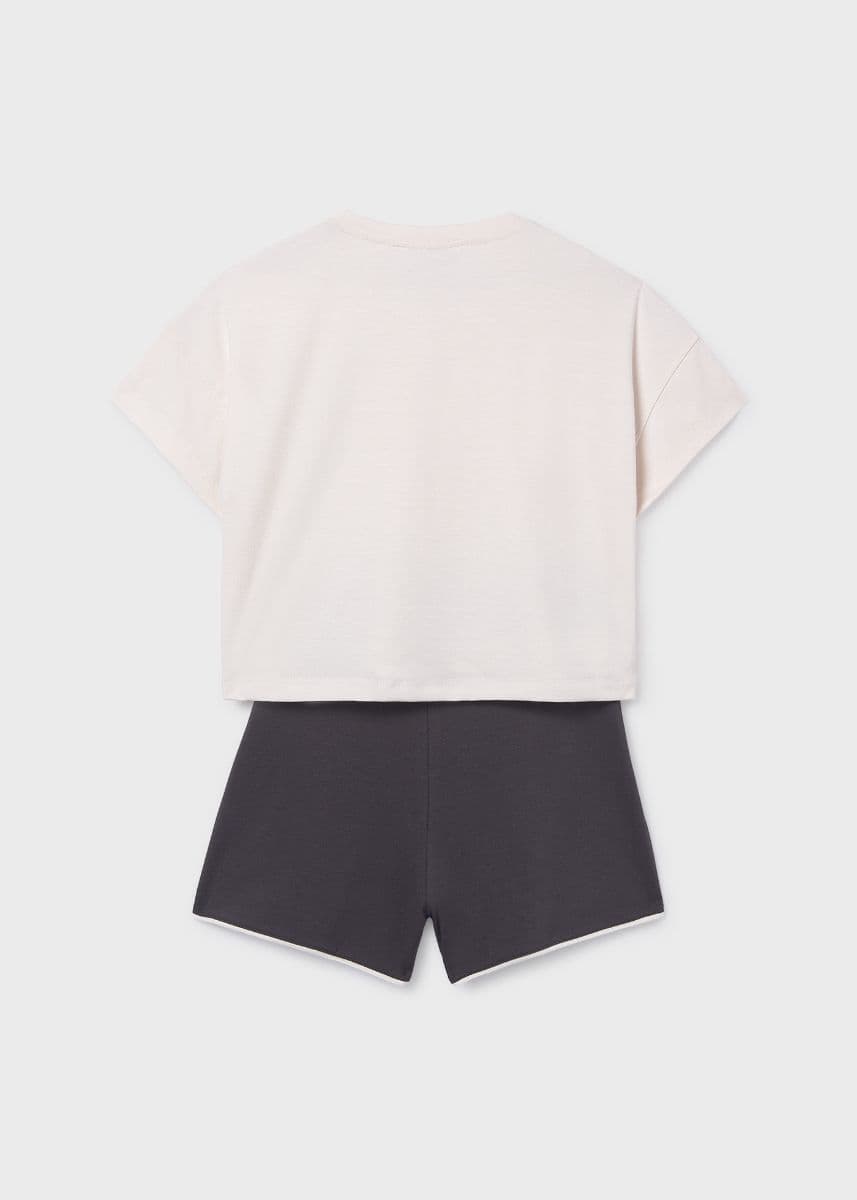 CHARCOAL KNIT SHORT SET