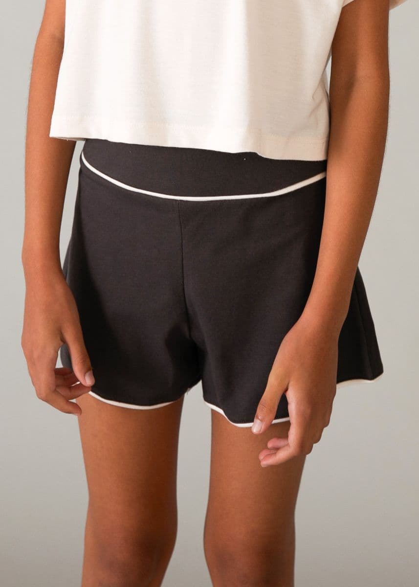 CHARCOAL KNIT SHORT SET