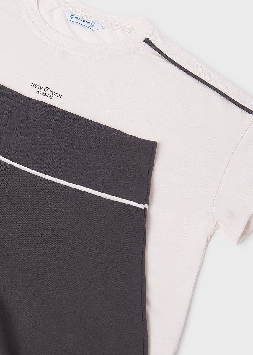 CHARCOAL KNIT SHORT SET