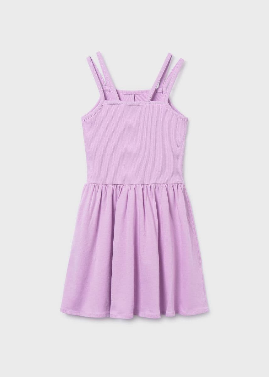 LILAC RIBBED KNIT DRESS