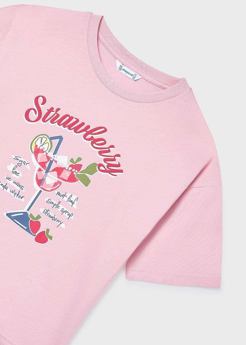 PINK STRAWBERRY GIRLS TSHIRT