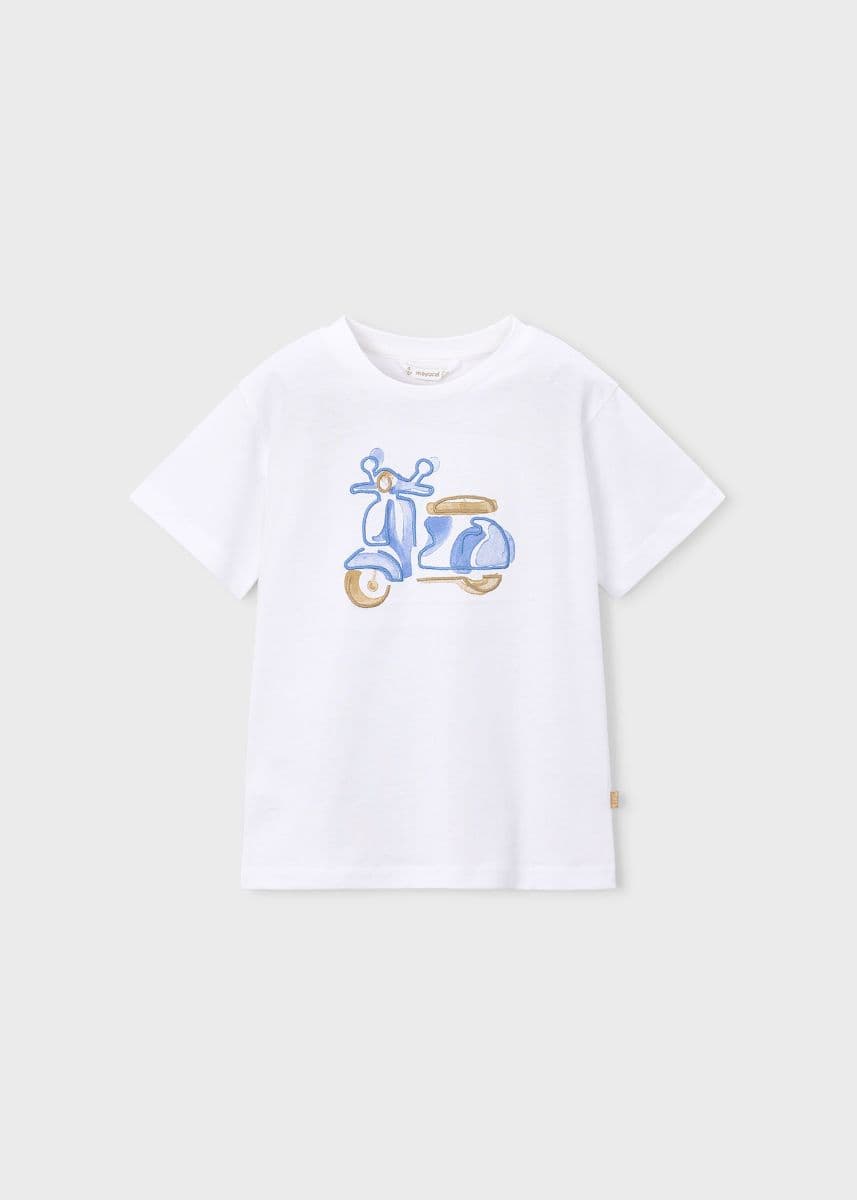 WHITE EMBROIDERED S/S TSHIRT