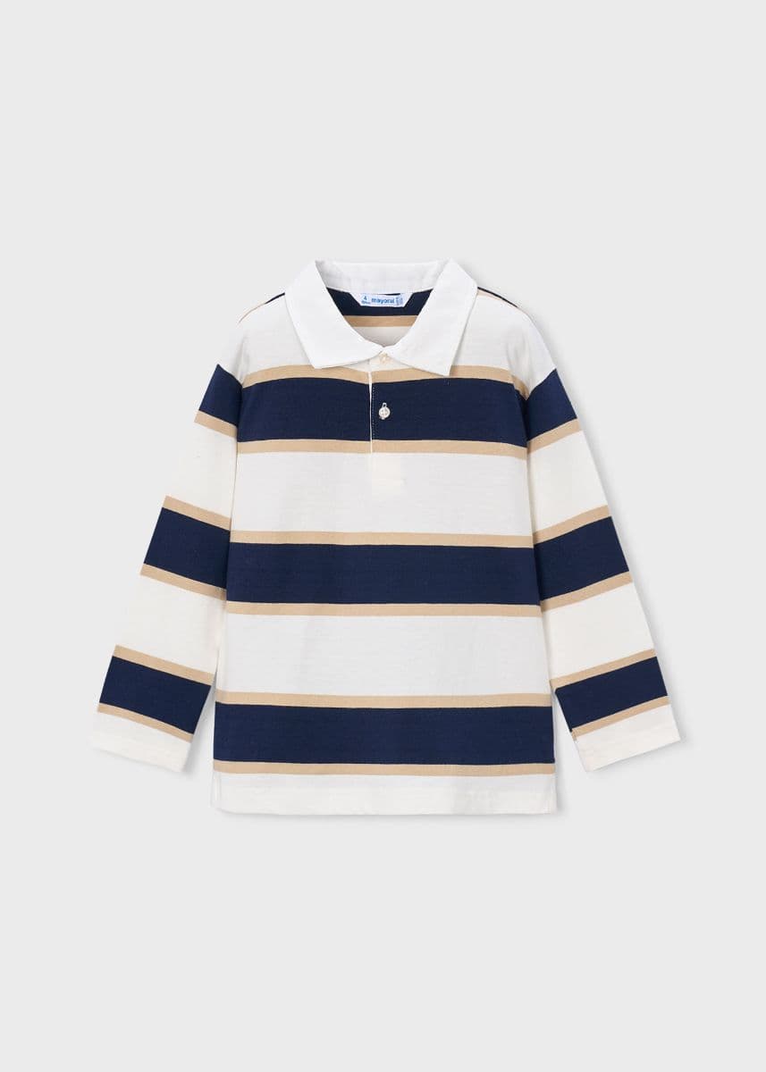 L/S STRIPES POLO TEE