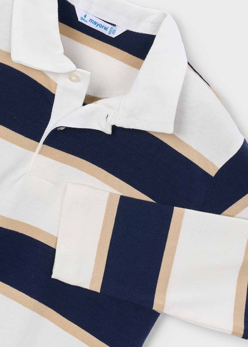 L/S STRIPES POLO TEE
