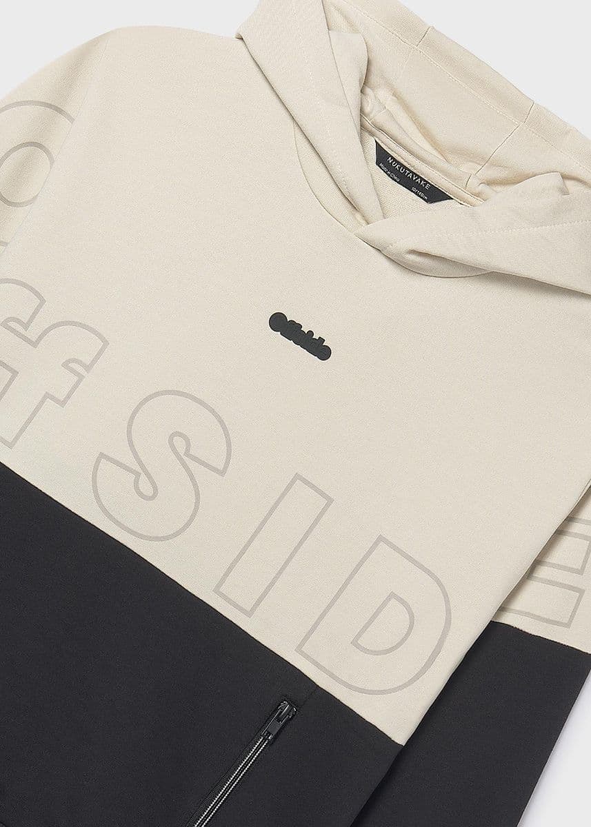 WHITE AND BLACK HOODIE