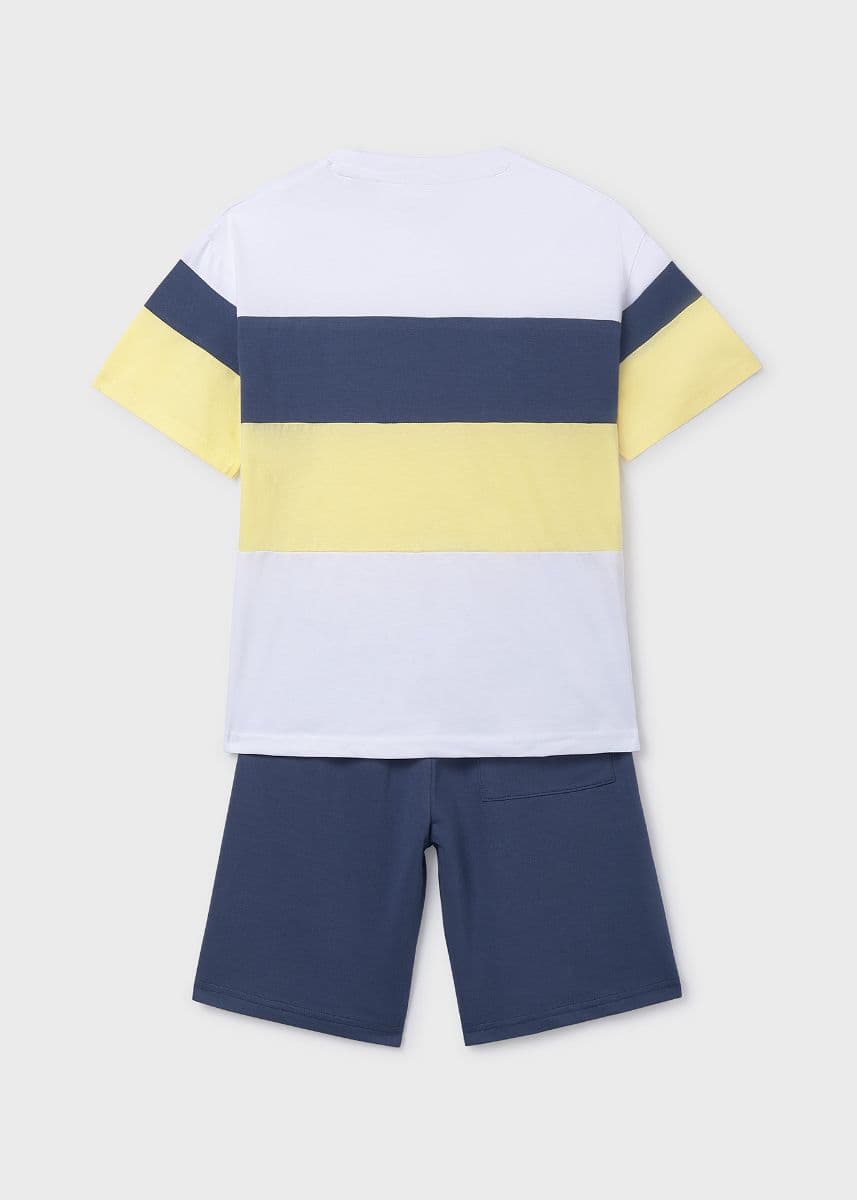 WHITE AND BLUE SHORT SET