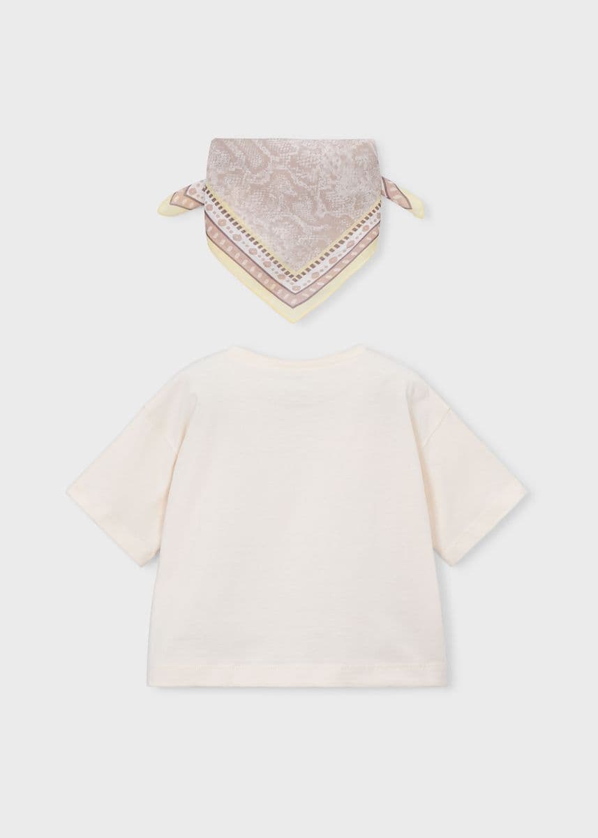 BEIGE FOULARD-COLLAR BLOUSE