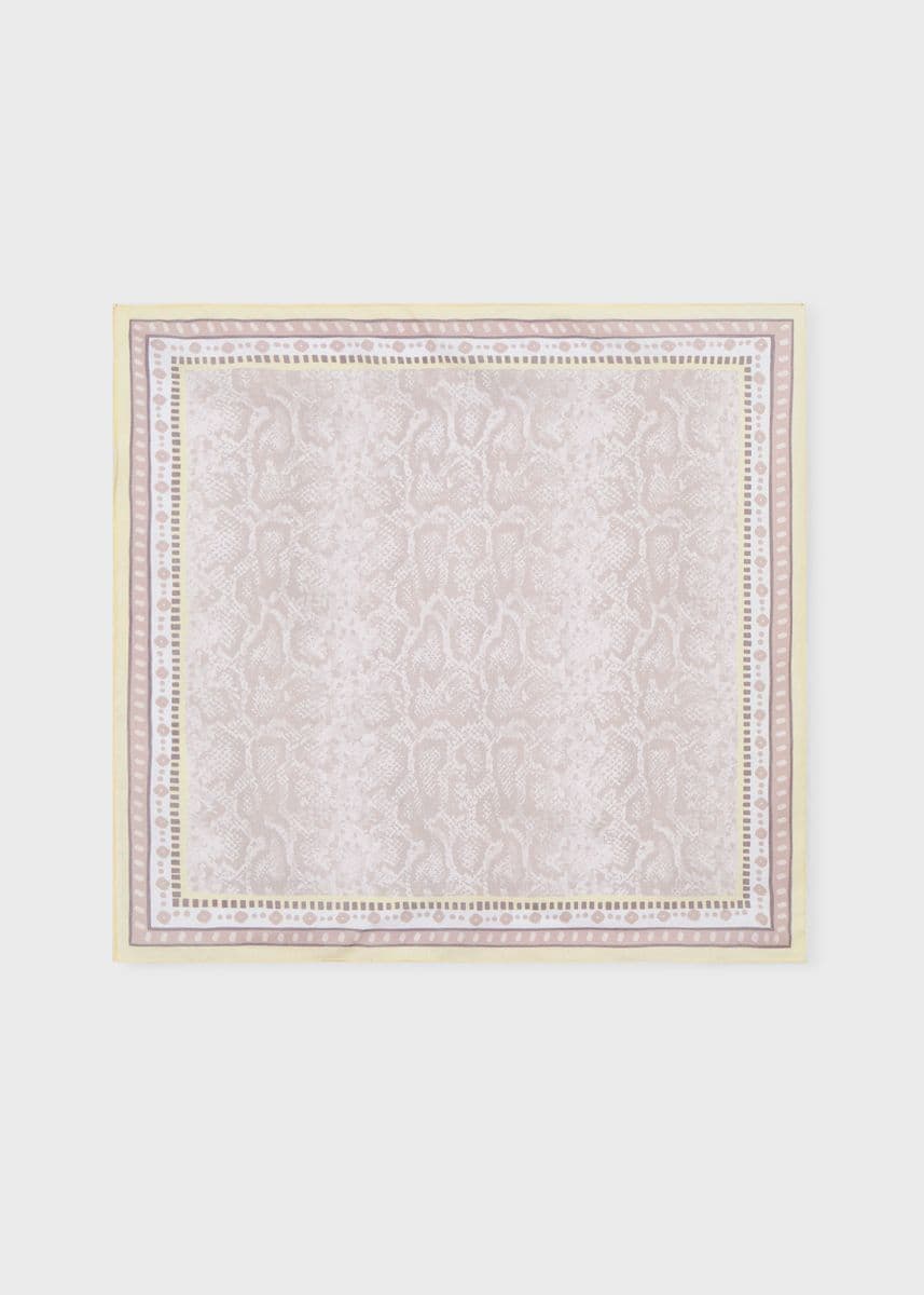 BEIGE FOULARD-COLLAR BLOUSE