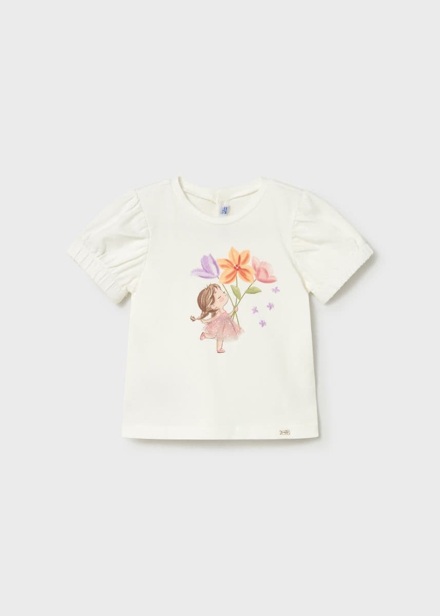WHITE PUFFSLEEVE TSHIRT