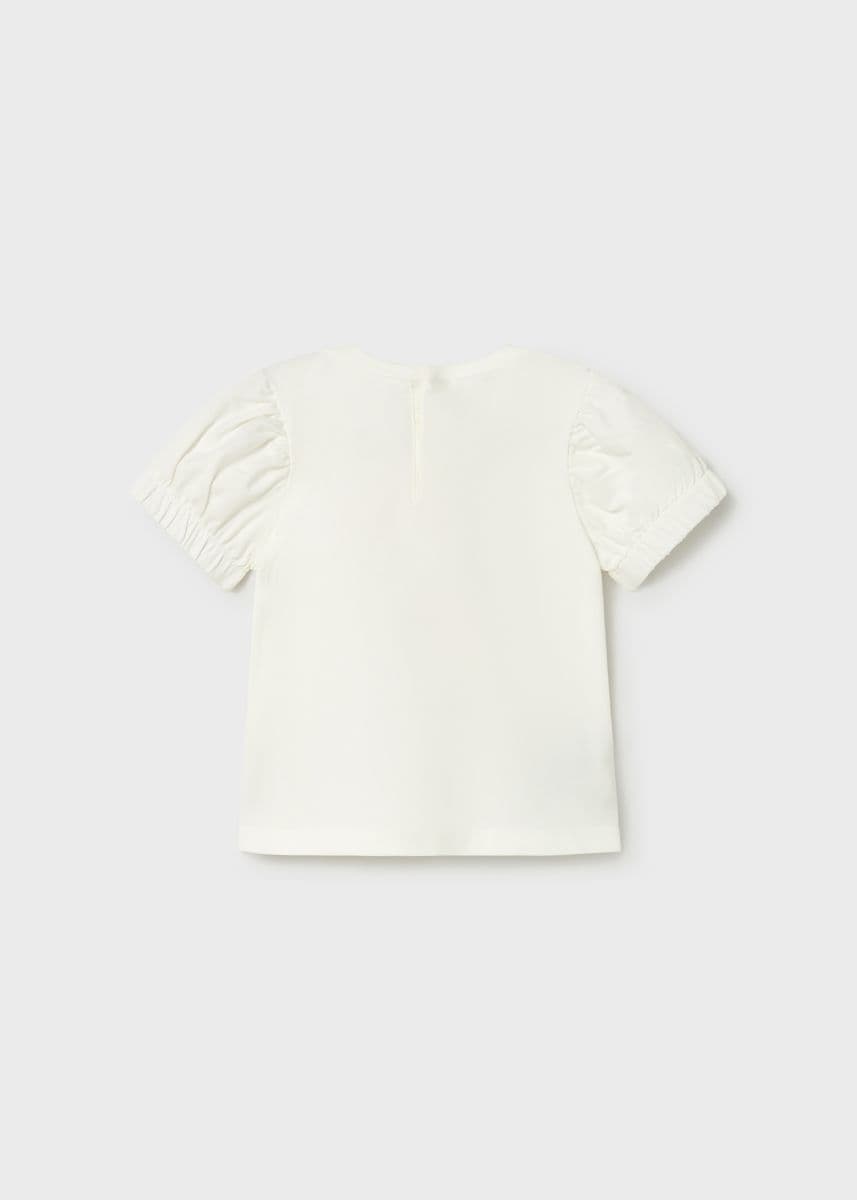 WHITE PUFFSLEEVE TSHIRT