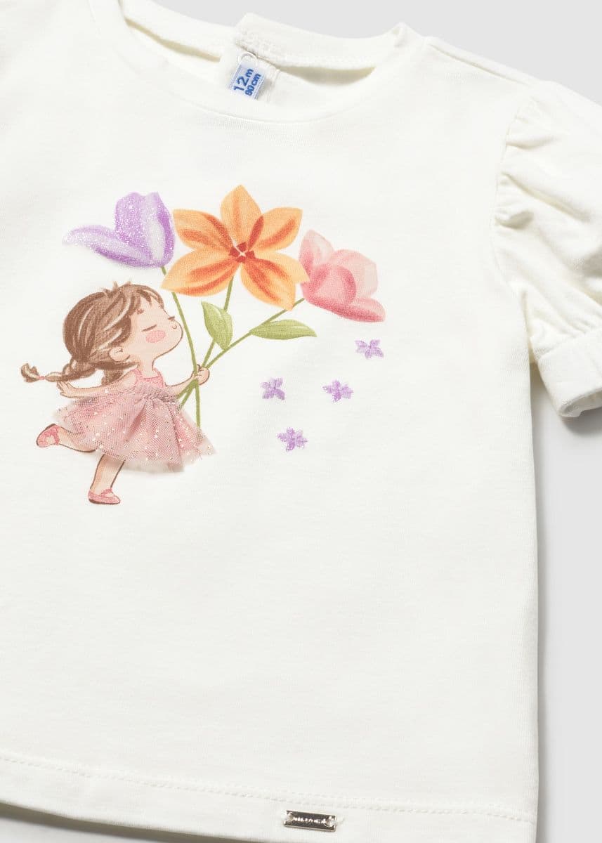 WHITE PUFFSLEEVE TSHIRT