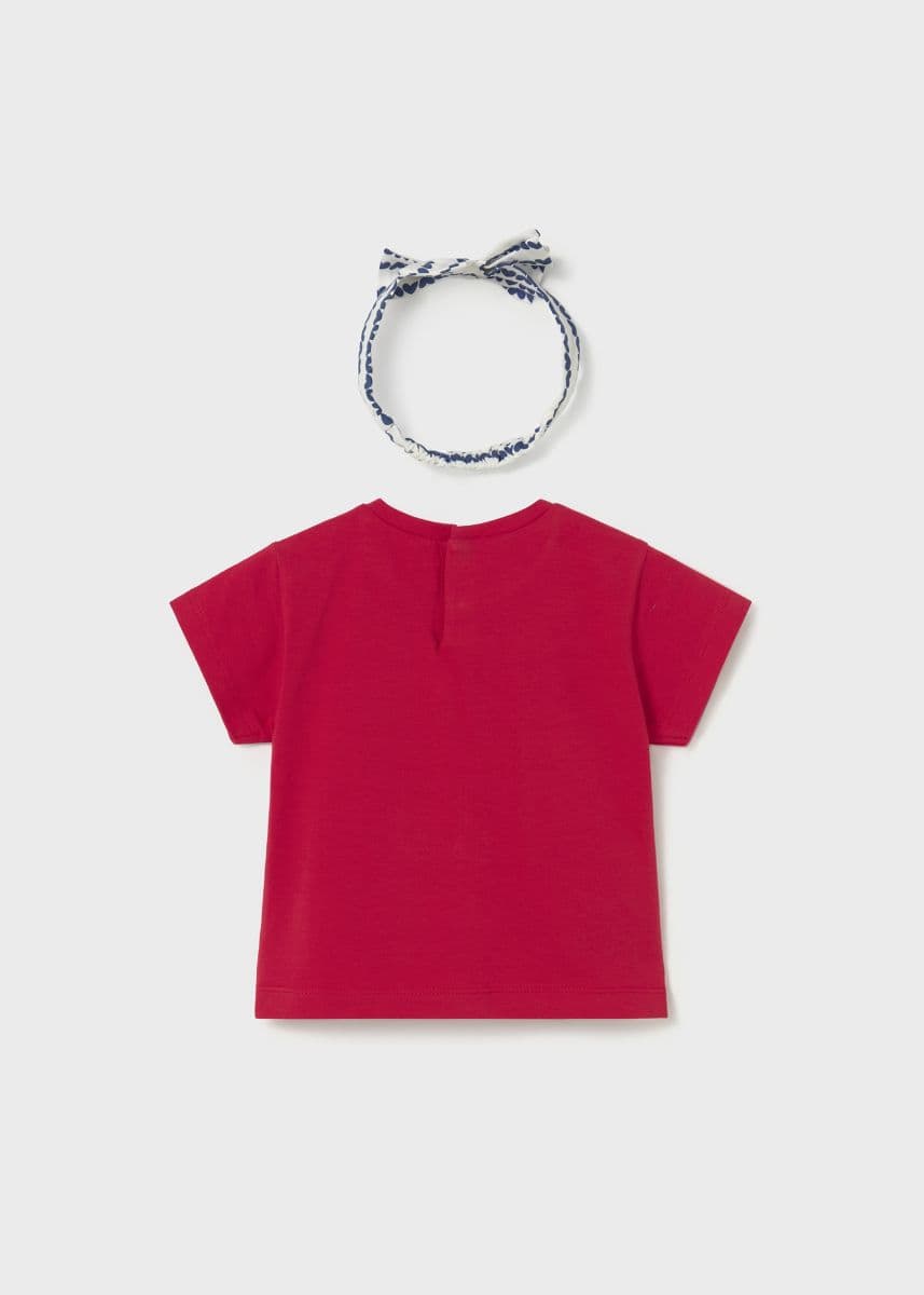 RED BABYGIRL TSHIRT WITH HAIRBOW