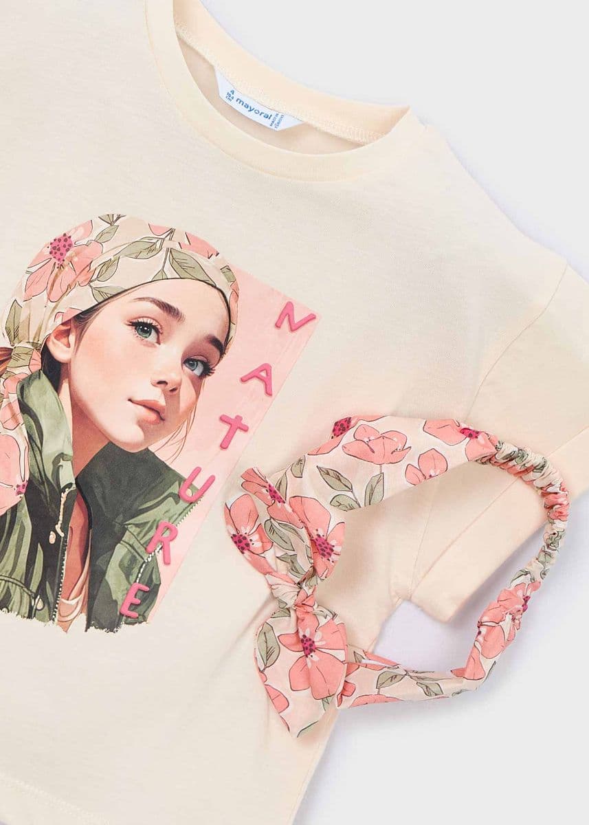 IVORY GIRL TSHIRT W/HEADBAND