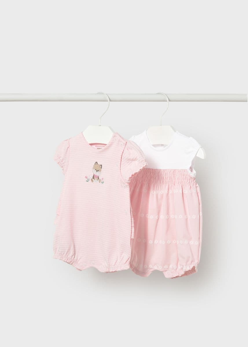 PLAIN PEACH ROMPER SET