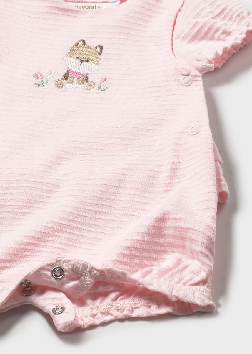 PLAIN PEACH ROMPER SET