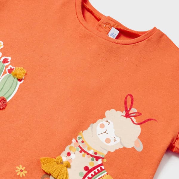 ORANGE BLOUSE W/PRINT
