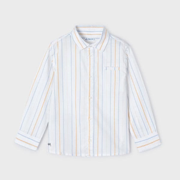 WHITE L/S STRIPE SHIRT