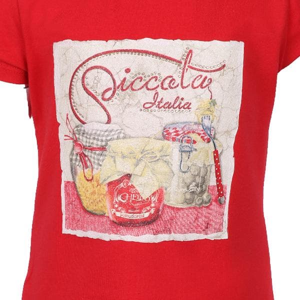 RED S/S COLD SHOULDER TSHIRT