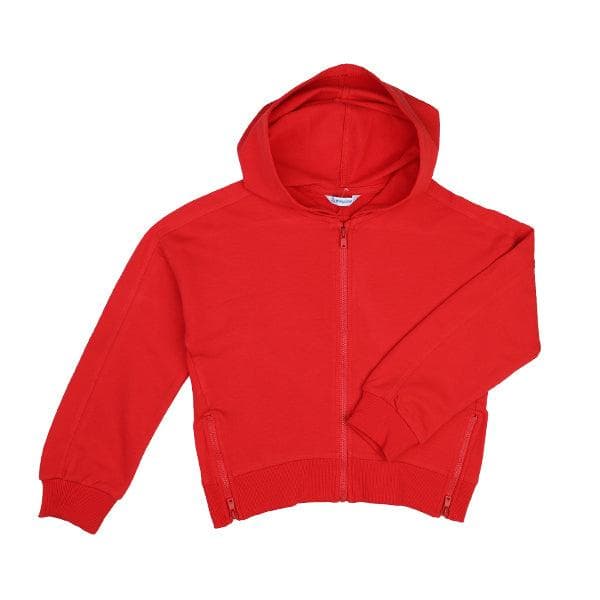 RED ZIP UP HOODIE