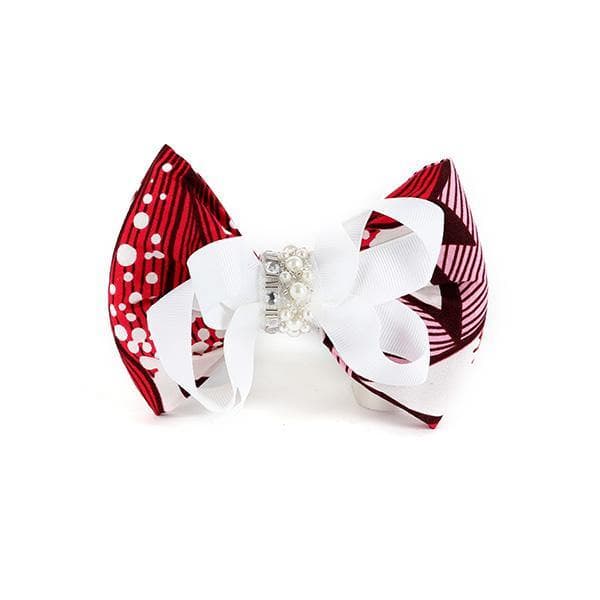RED, PINK & WHITE ANKARA BOW