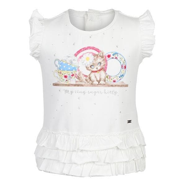 WHITE S/S KITTY T-SHIRT