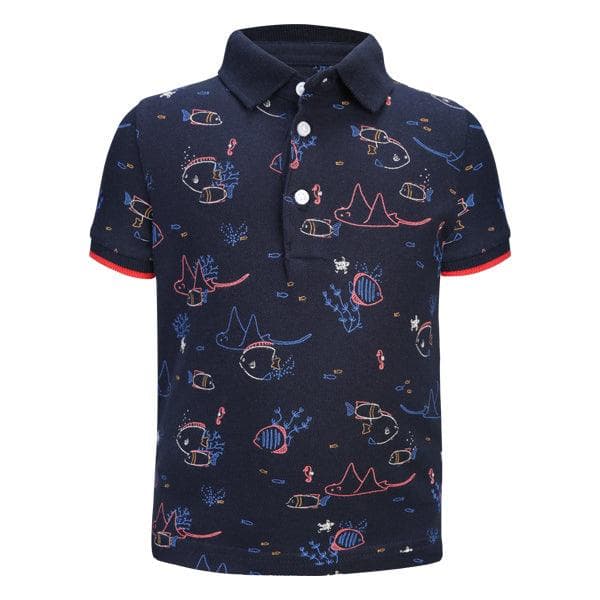 NAVY PRINT POLO