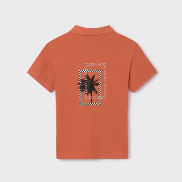 PEACH S/S POLO TSHIRT WITH GRAPHIC