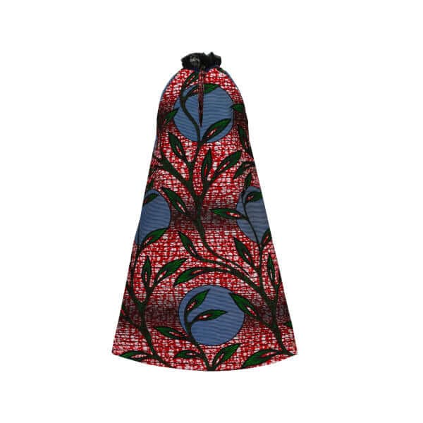 RED A-LINE SLEEVELESS ANKARA DRESS